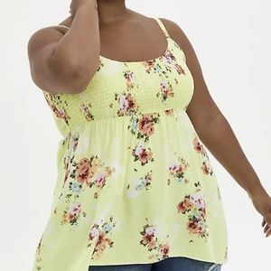 Torrid Size 2 Challis Yellow Floral Top NWT